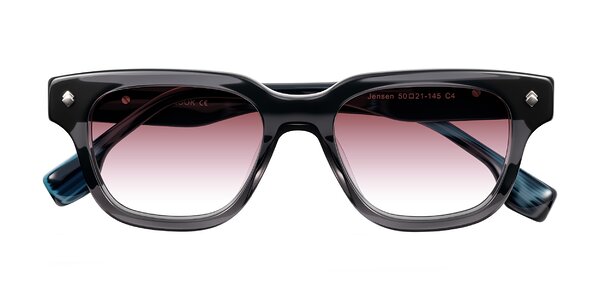 Front of Jensen in Gray/Blue Striped