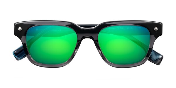 Front of Jensen in Gray/Blue Striped