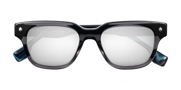 Front of Jensen in Gray/Blue Striped