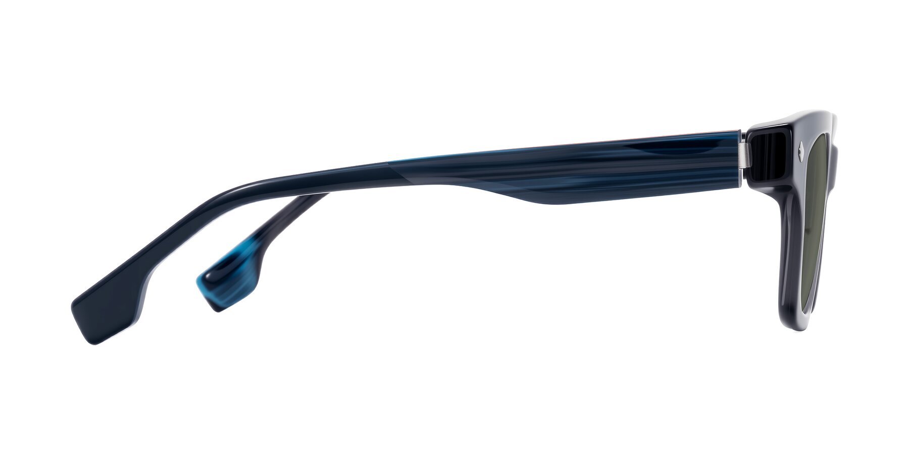 Side of Jensen in Gray/Blue Striped with Gray Polarized Lenses