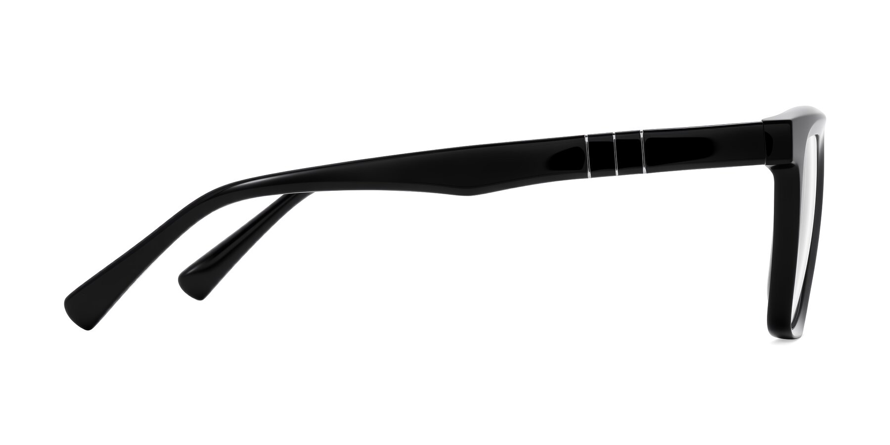 Side of Itasca in Black with Clear Reading Eyeglass Lenses