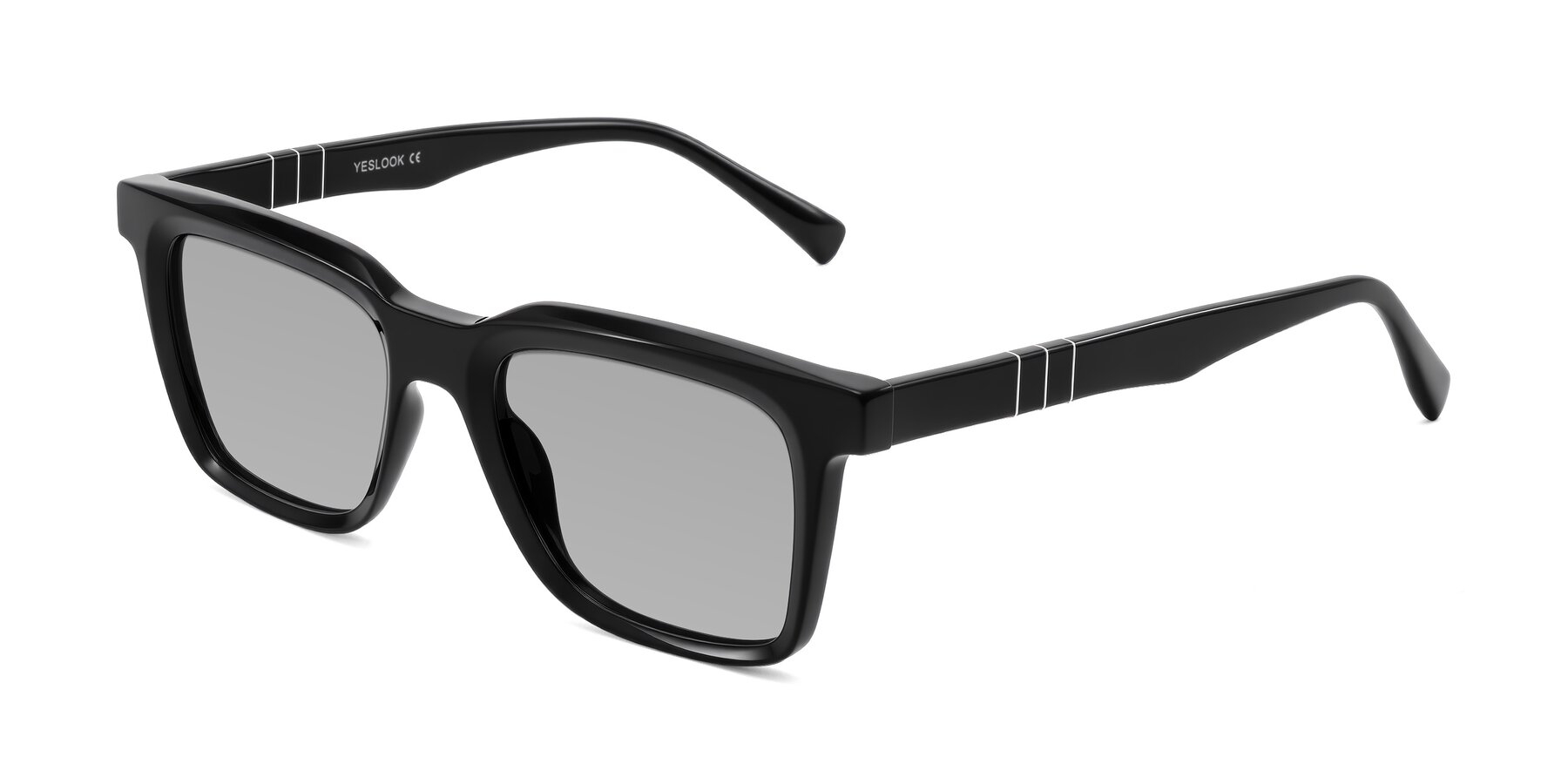 Angle of Itasca in Black with Light Gray Tinted Lenses
