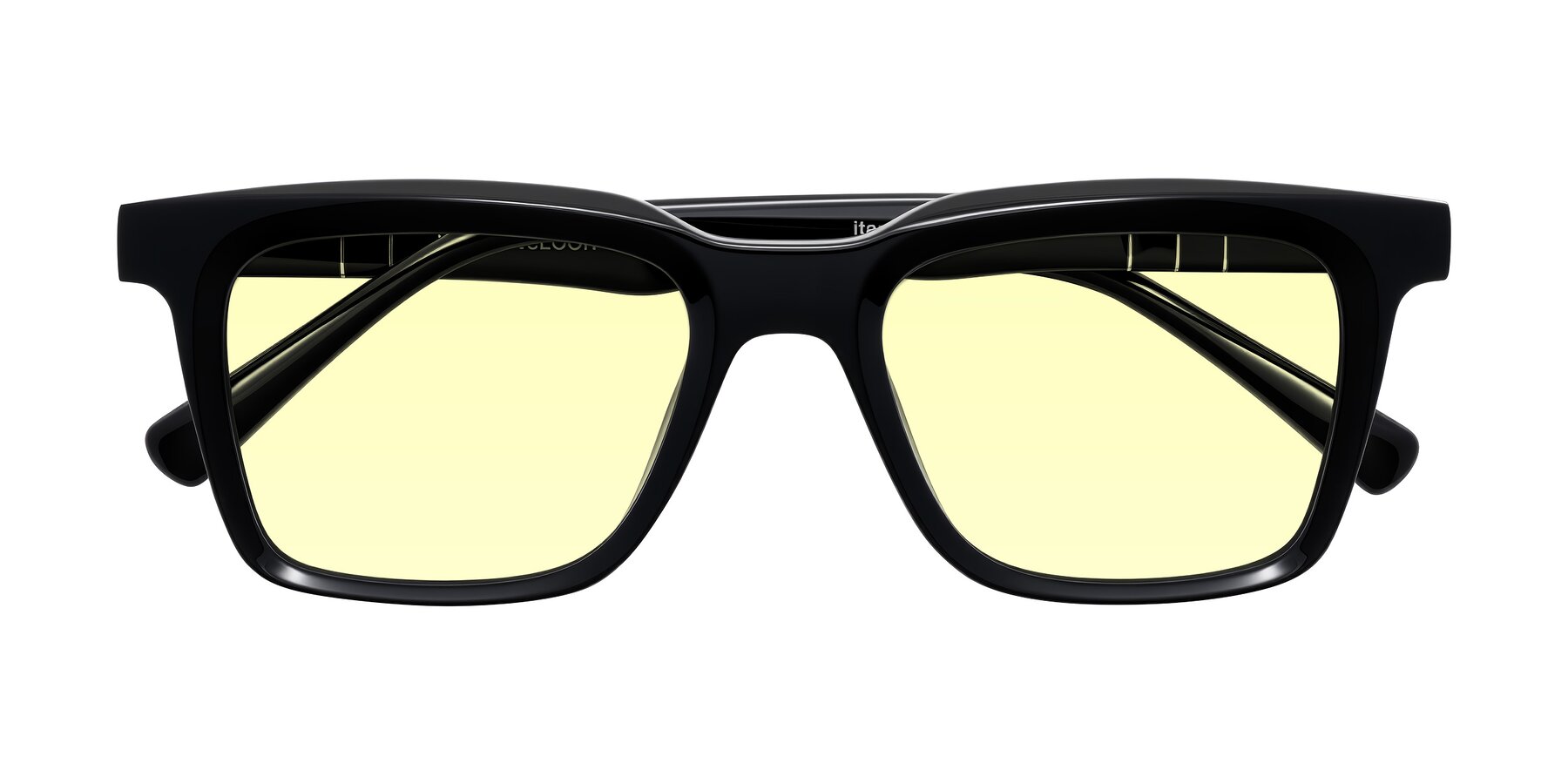 Folded Front of Itasca in Black with Light Yellow Tinted Lenses