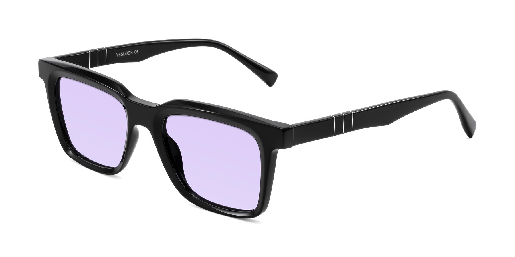 Angle of Itasca in Black with Light Purple Tinted Lenses