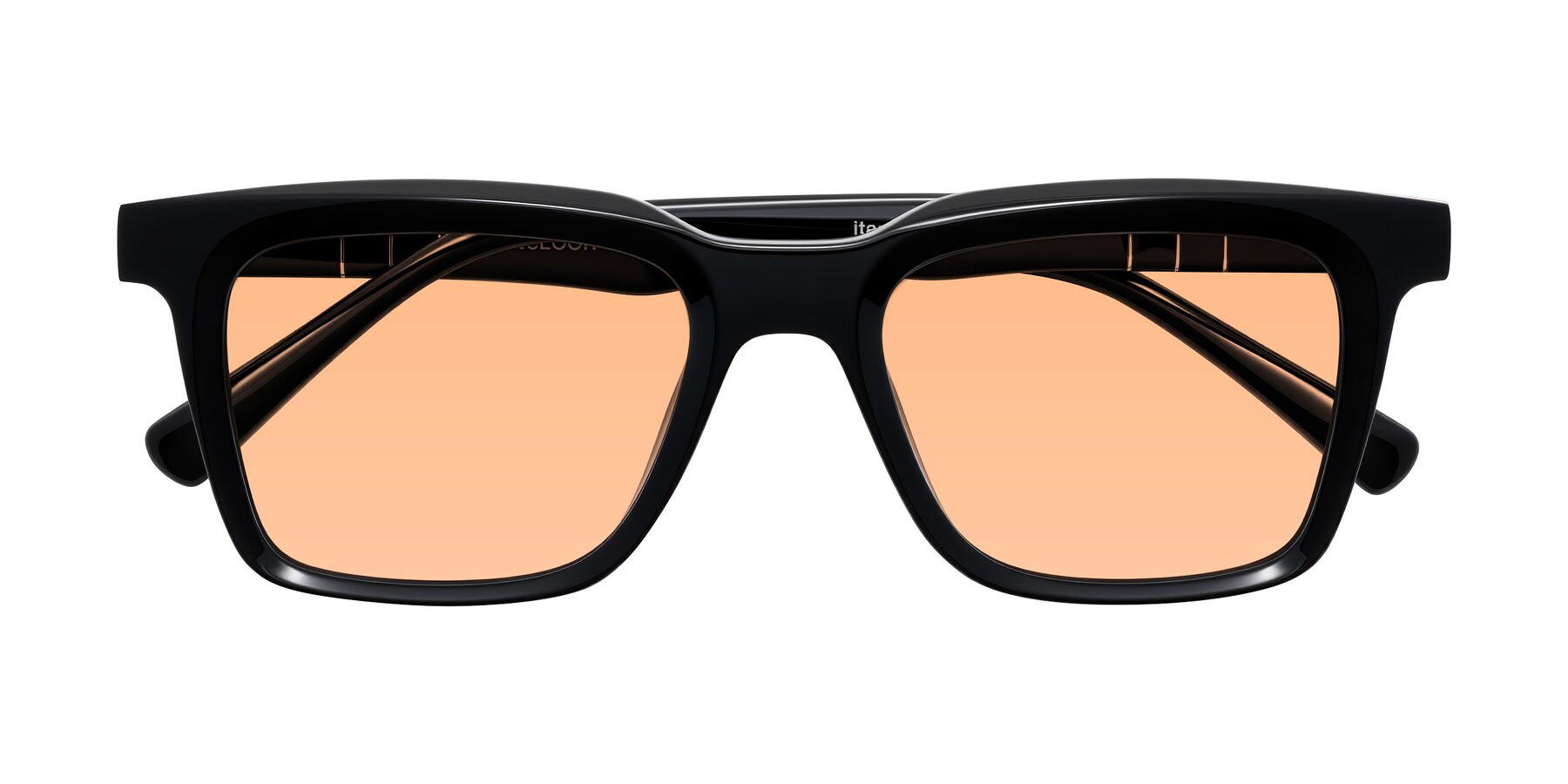 Folded Front of Itasca in Black with Light Orange Tinted Lenses