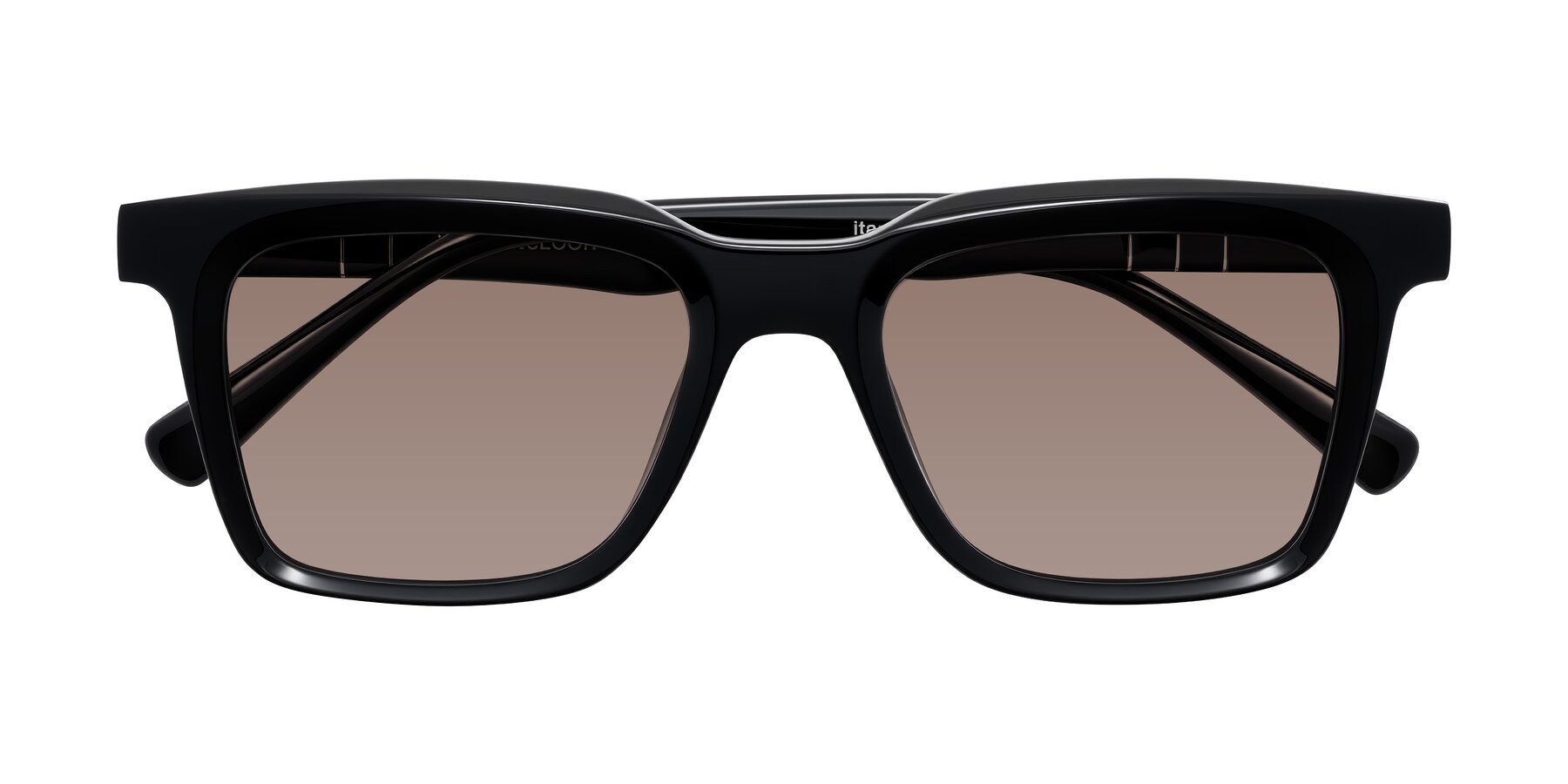Folded Front of Itasca in Black with Medium Brown Tinted Lenses