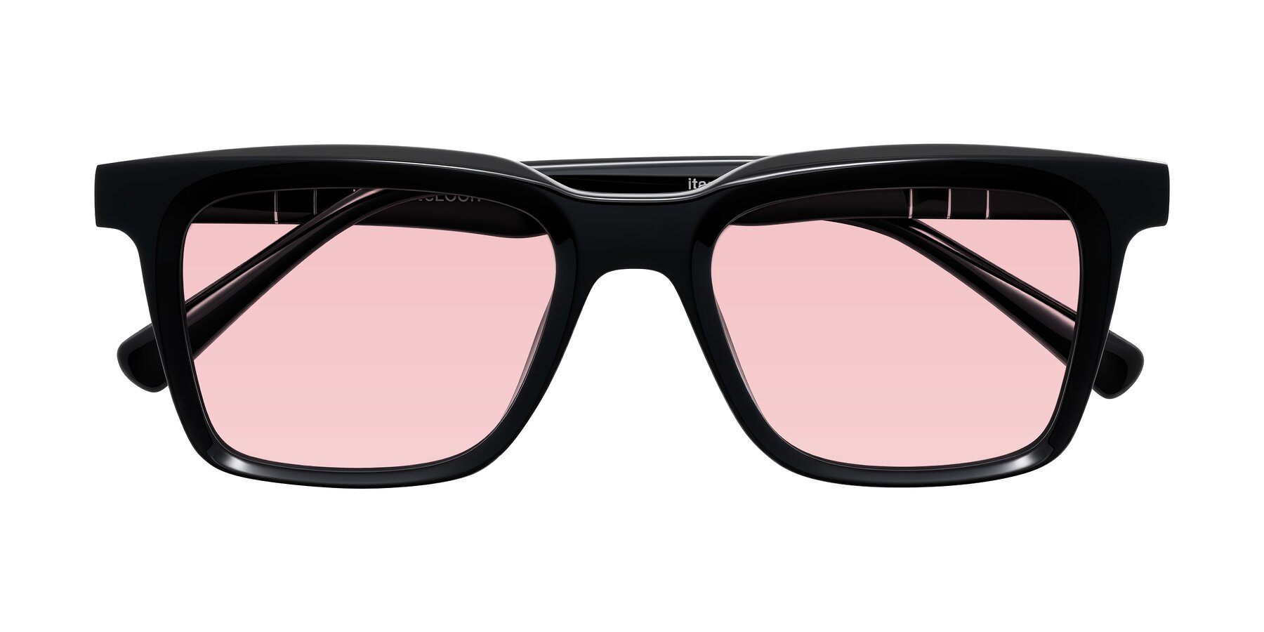 Folded Front of Itasca in Black with Light Garnet Tinted Lenses