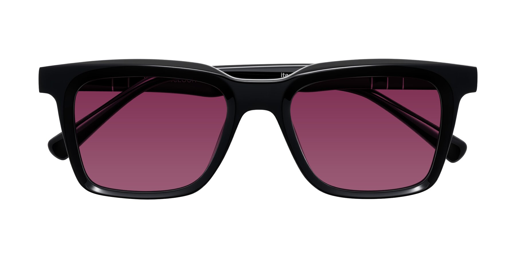 Folded Front of Itasca in Black with Wine Tinted Lenses