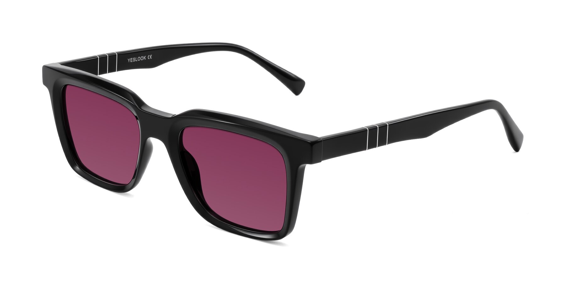 Angle of Itasca in Black with Wine Tinted Lenses