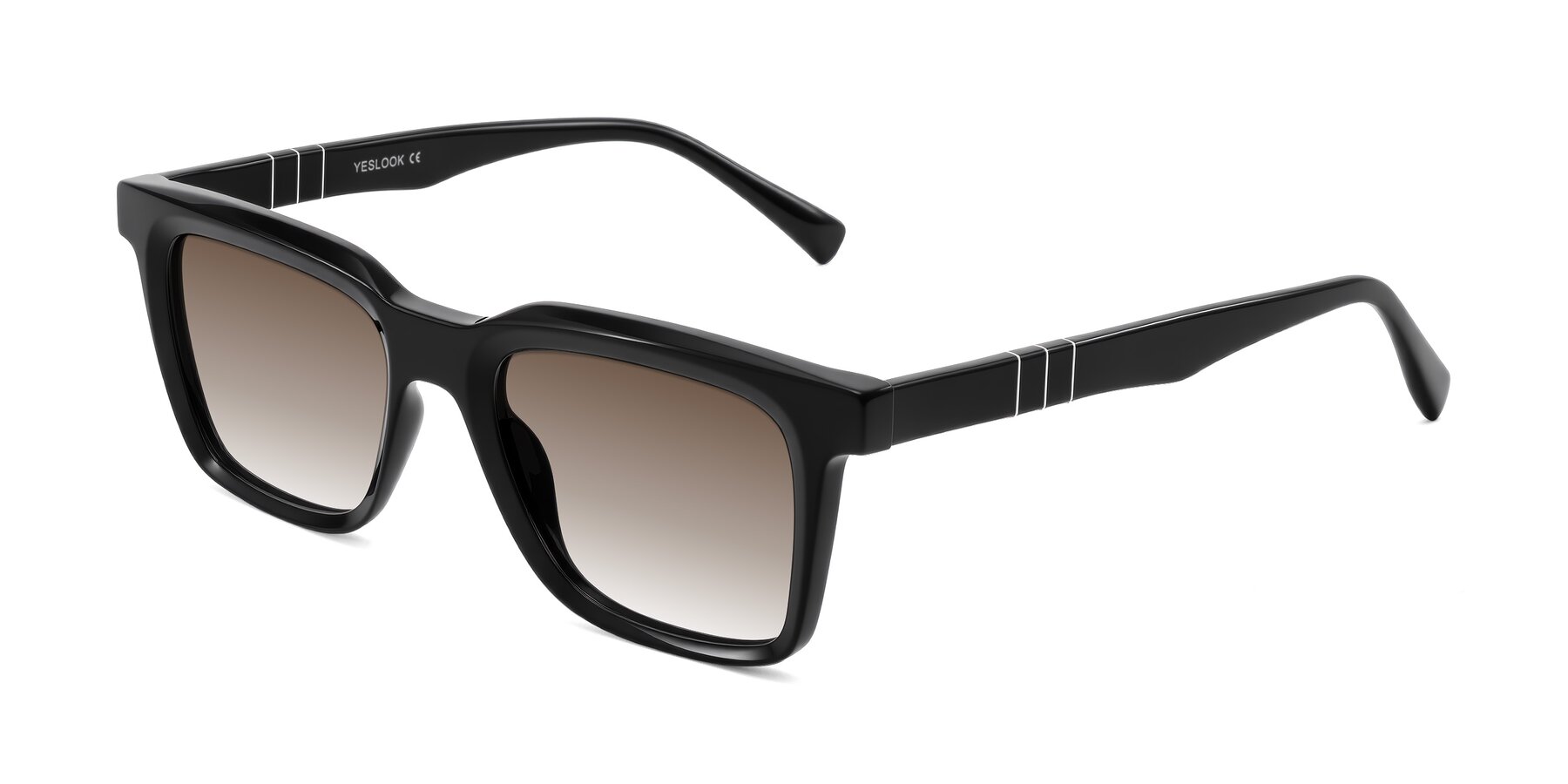 Angle of Itasca in Black with Brown Gradient Lenses