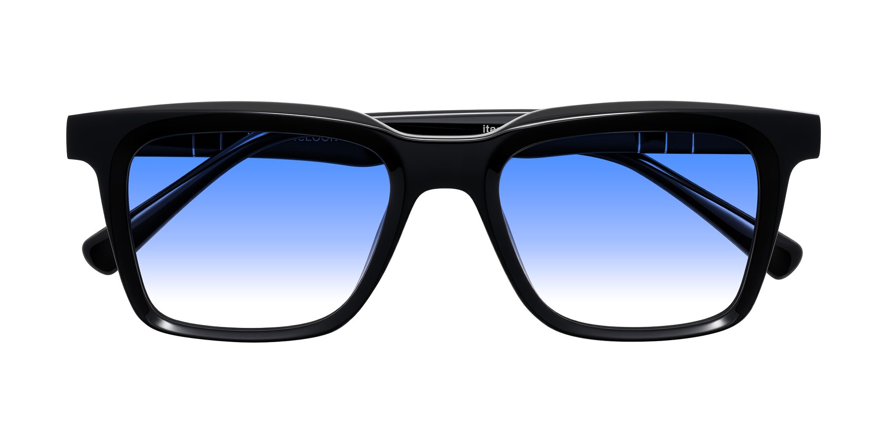 Folded Front of Itasca in Black with Blue Gradient Lenses