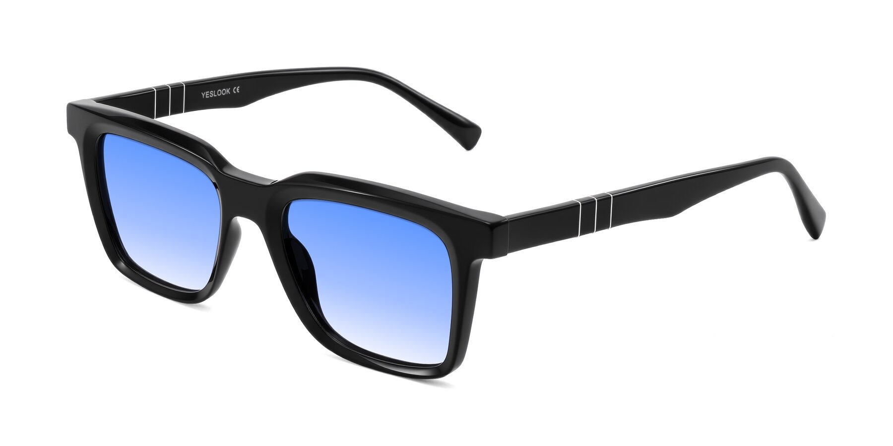 Angle of Itasca in Black with Blue Gradient Lenses