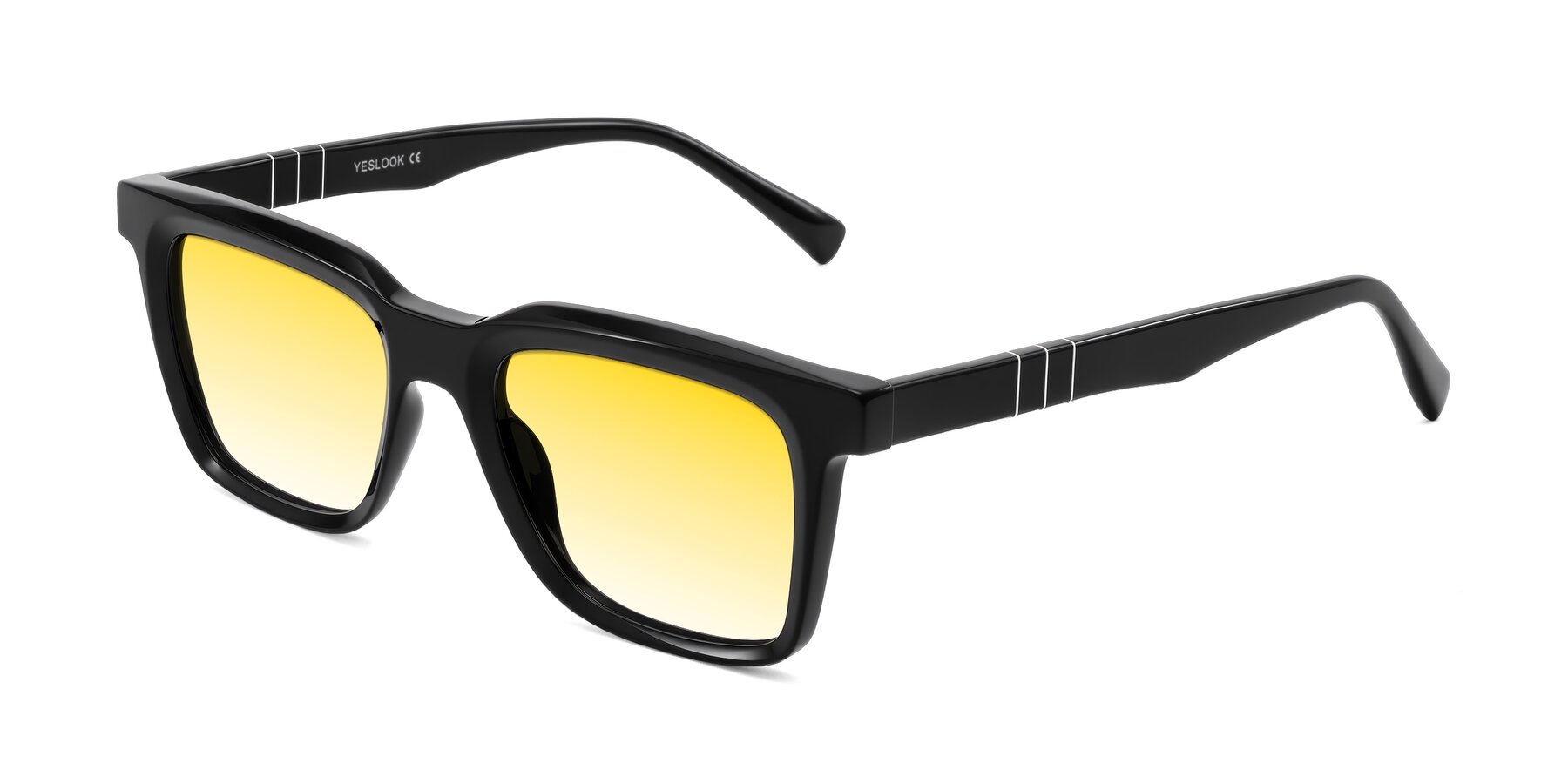 Angle of Itasca in Black with Yellow Gradient Lenses