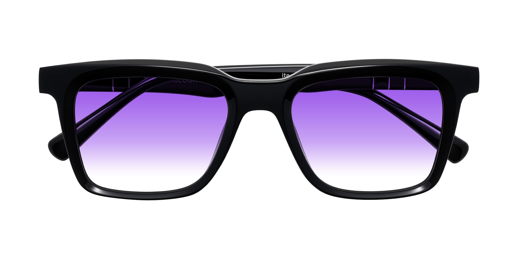 Folded Front of Itasca in Black with Purple Gradient Lenses