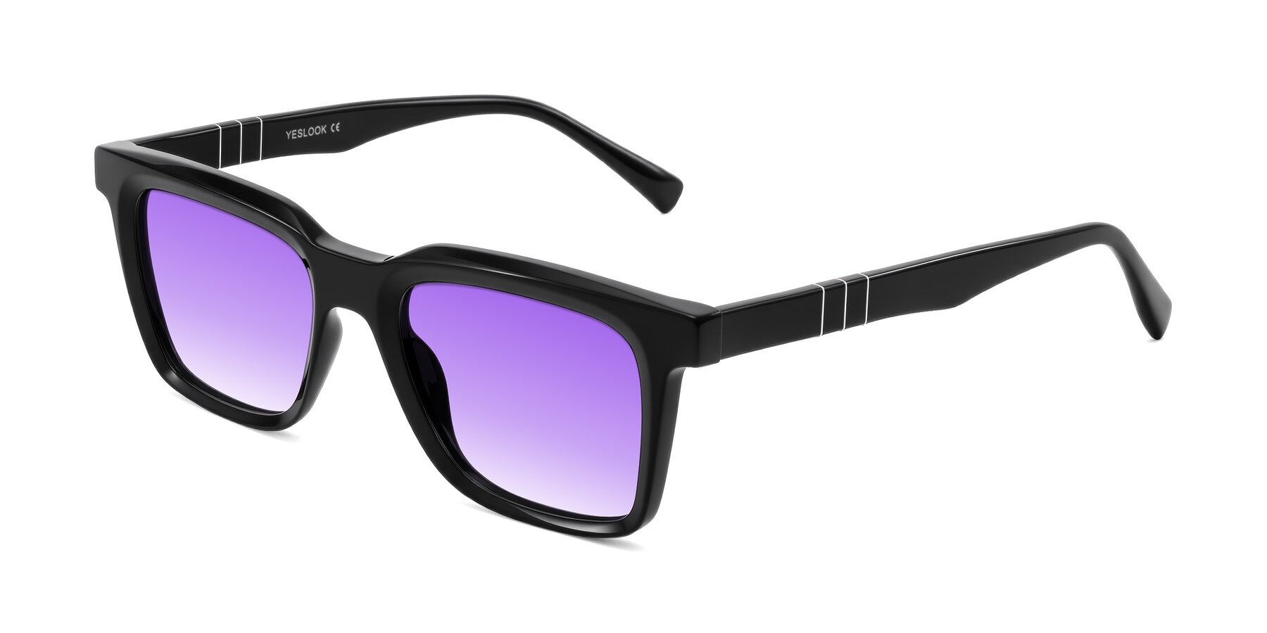 Angle of Itasca in Black with Purple Gradient Lenses