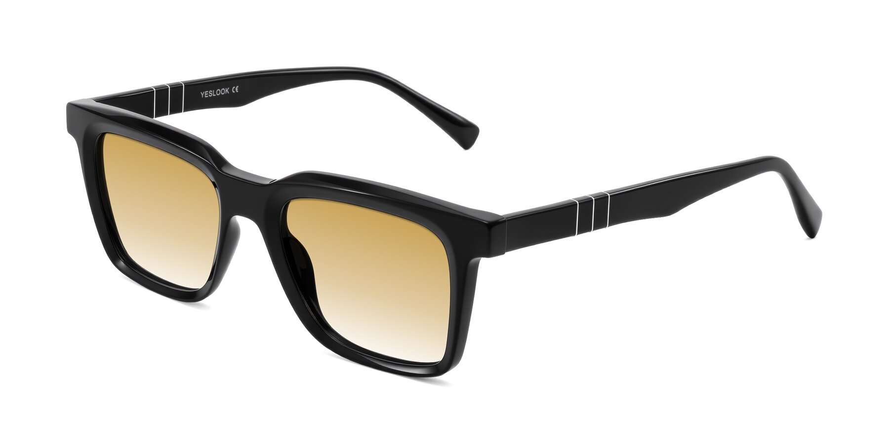 Angle of Itasca in Black with Champagne Gradient Lenses