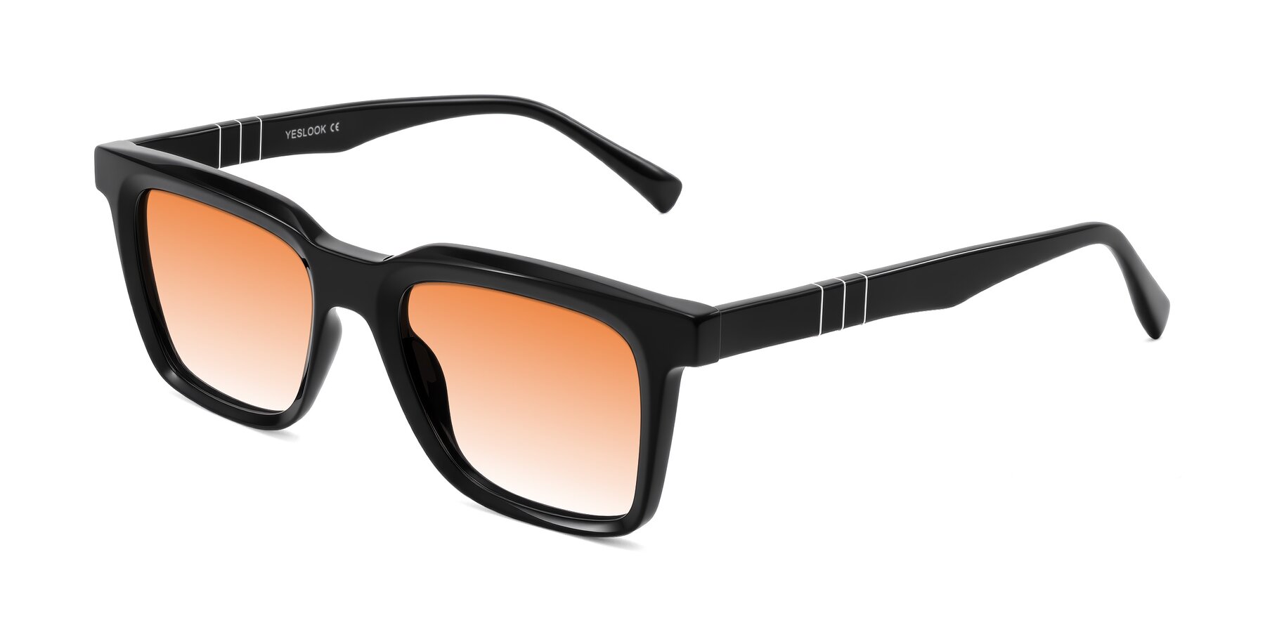 Angle of Itasca in Black with Orange Gradient Lenses