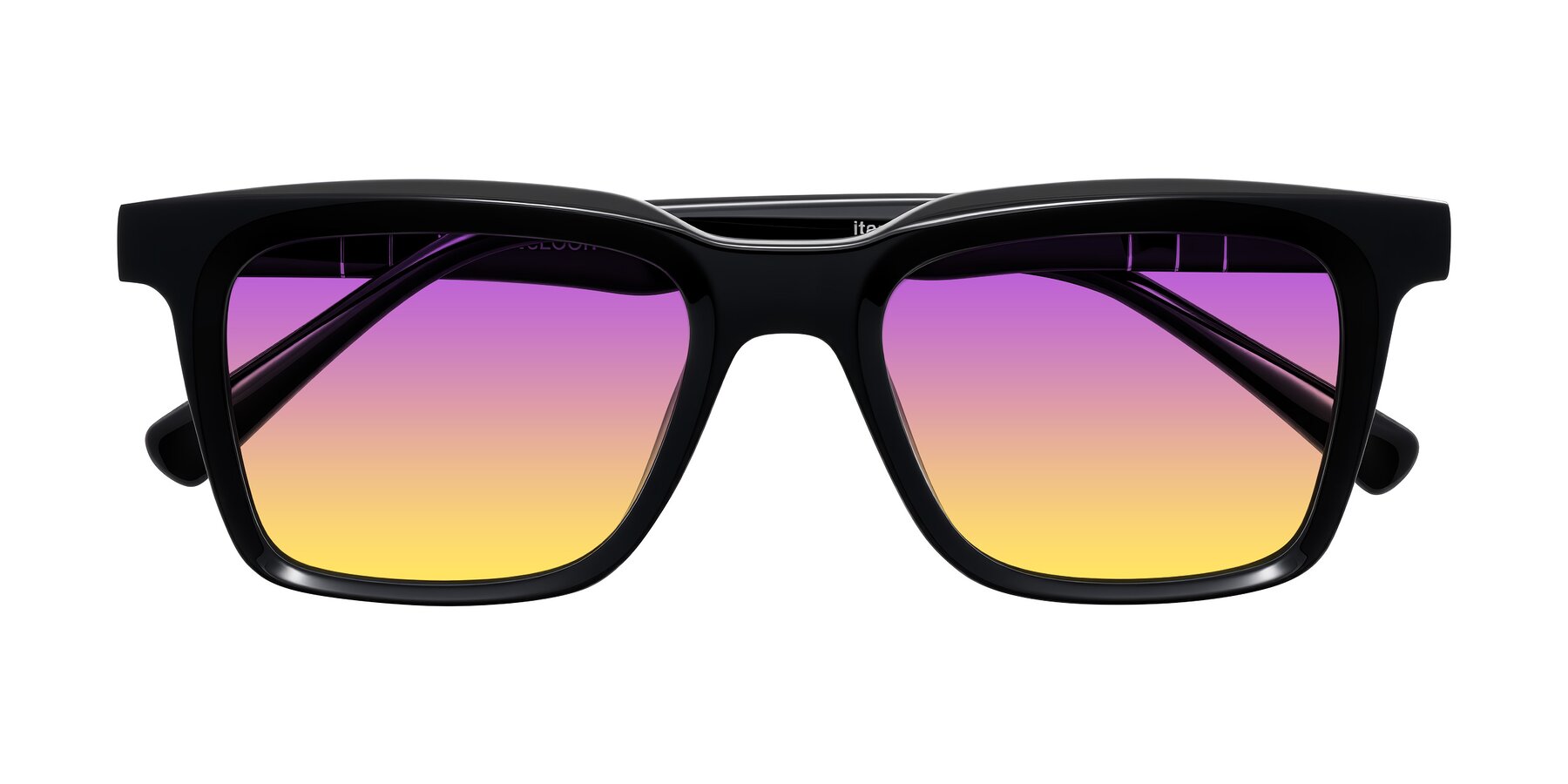 Folded Front of Itasca in Black with Purple / Yellow Gradient Lenses