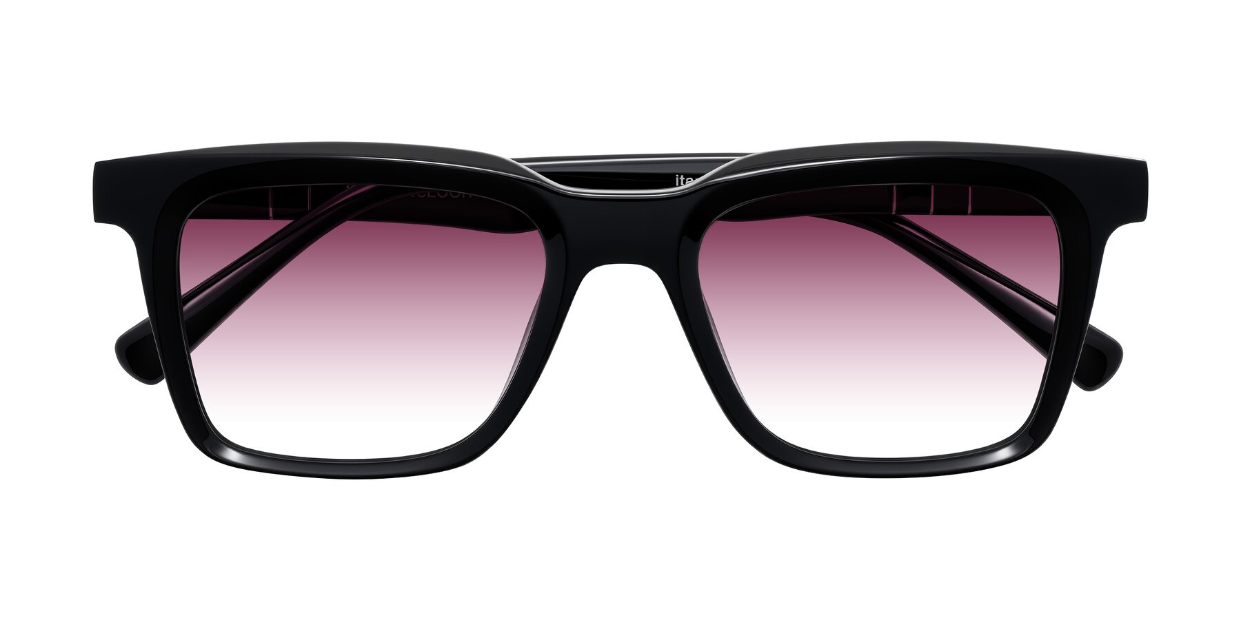 Folded Front of Itasca in Black with Wine Gradient Lenses