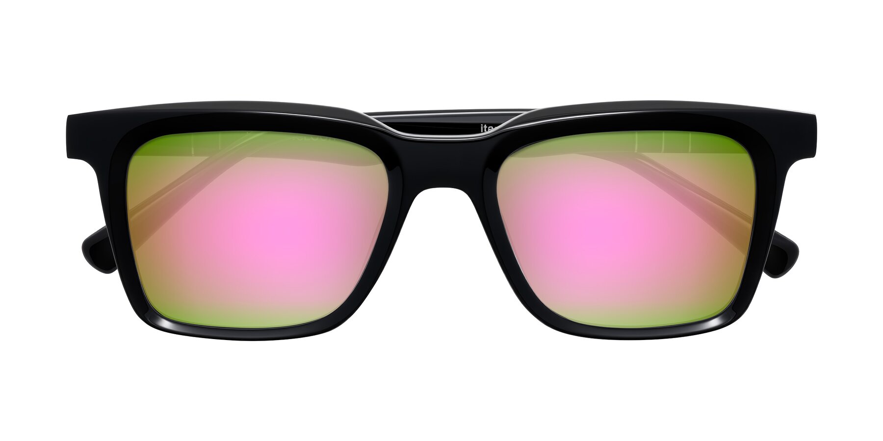 Folded Front of Itasca in Black with Pink Mirrored Lenses