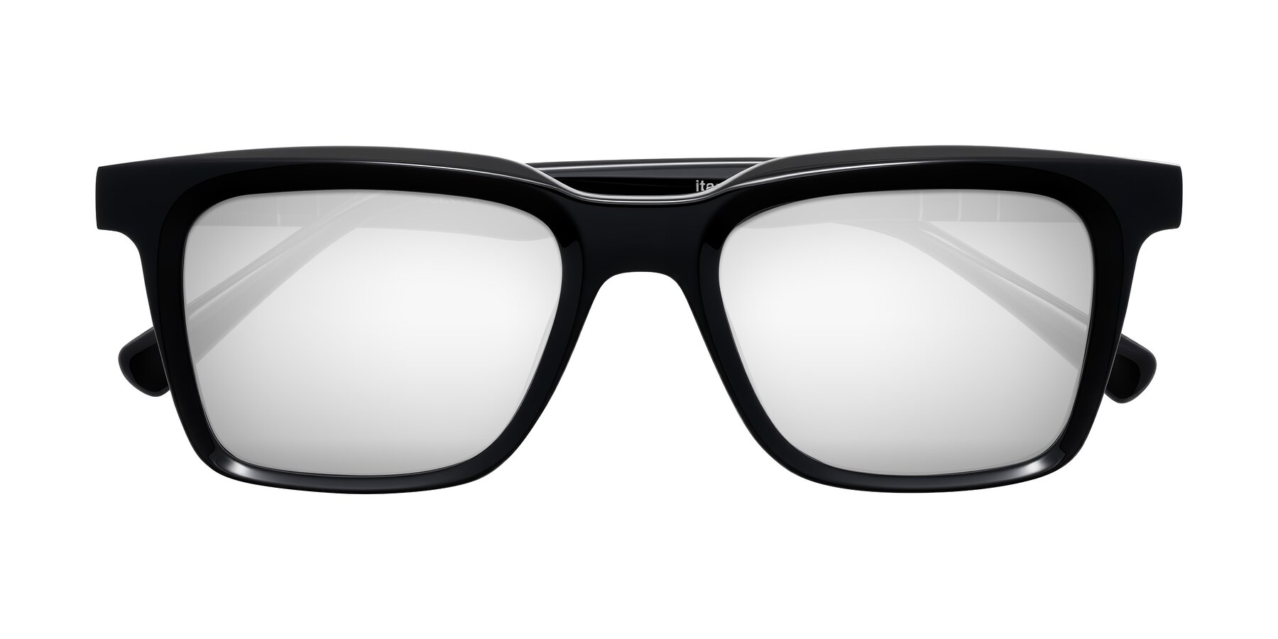 Folded Front of Itasca in Black with Silver Mirrored Lenses