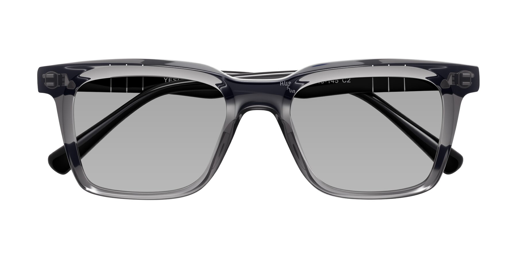 Folded Front of Itasca in Transparent Gray/Black with Light Gray Tinted Lenses