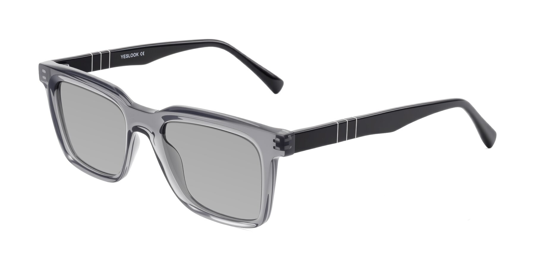 Angle of Itasca in Transparent Gray/Black with Light Gray Tinted Lenses