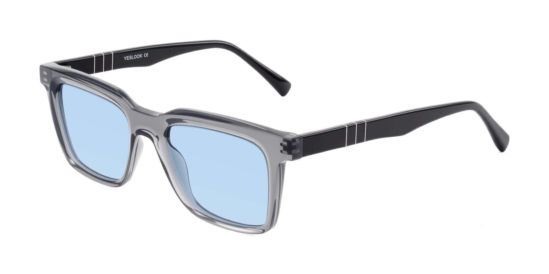 Angle of Itasca in Transparent Gray/Black with Light Blue Tinted Lenses