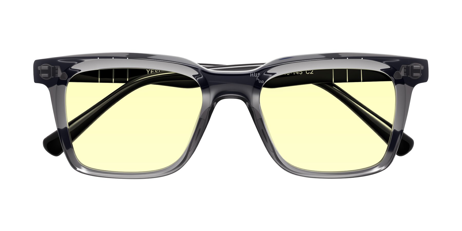 Folded Front of Itasca in Transparent Gray/Black with Light Yellow Tinted Lenses