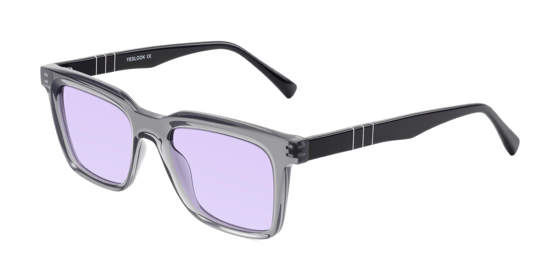 Angle of Itasca in Transparent Gray/Black with Light Purple Tinted Lenses