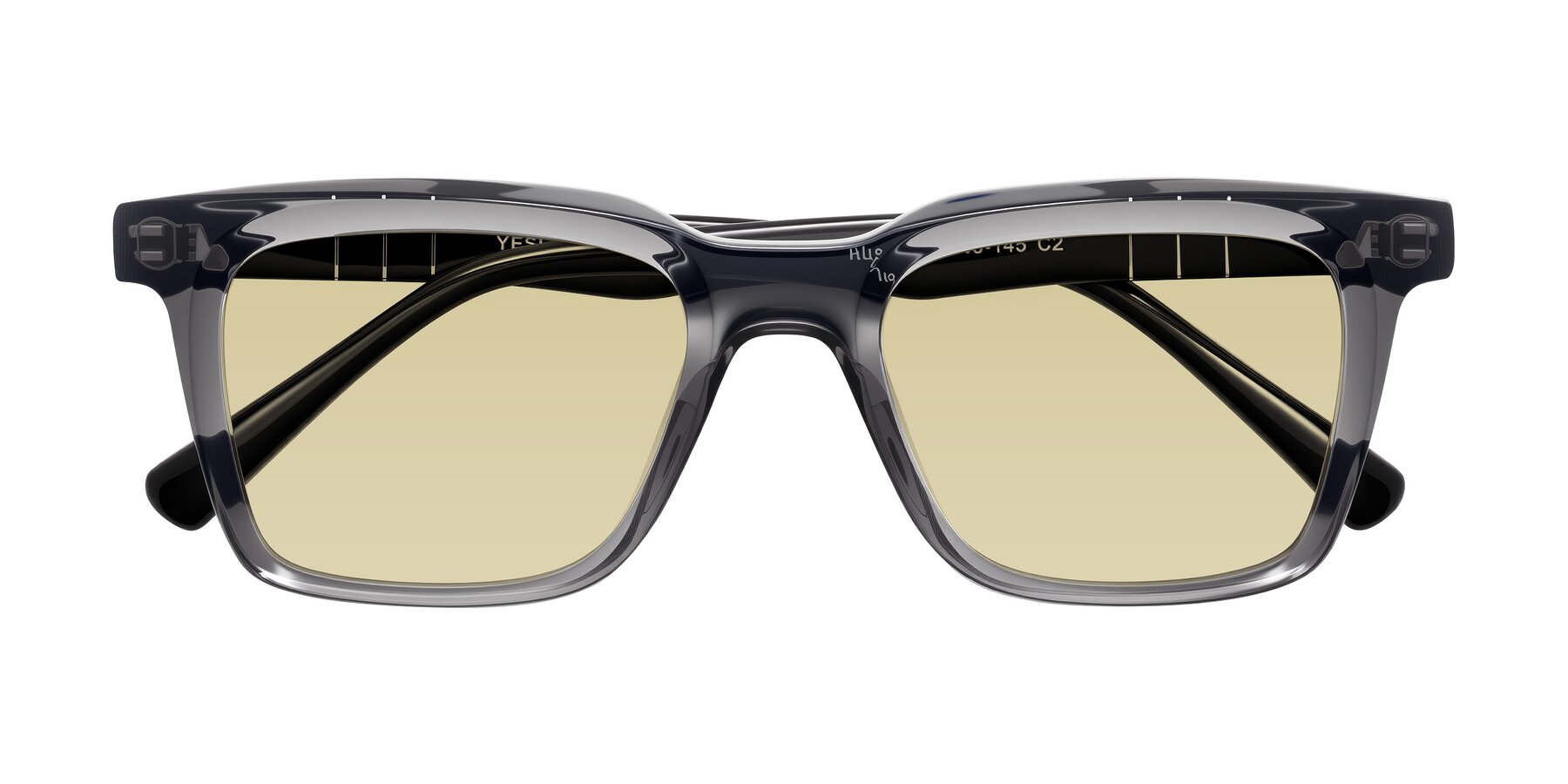 Folded Front of Itasca in Transparent Gray/Black with Light Champagne Tinted Lenses