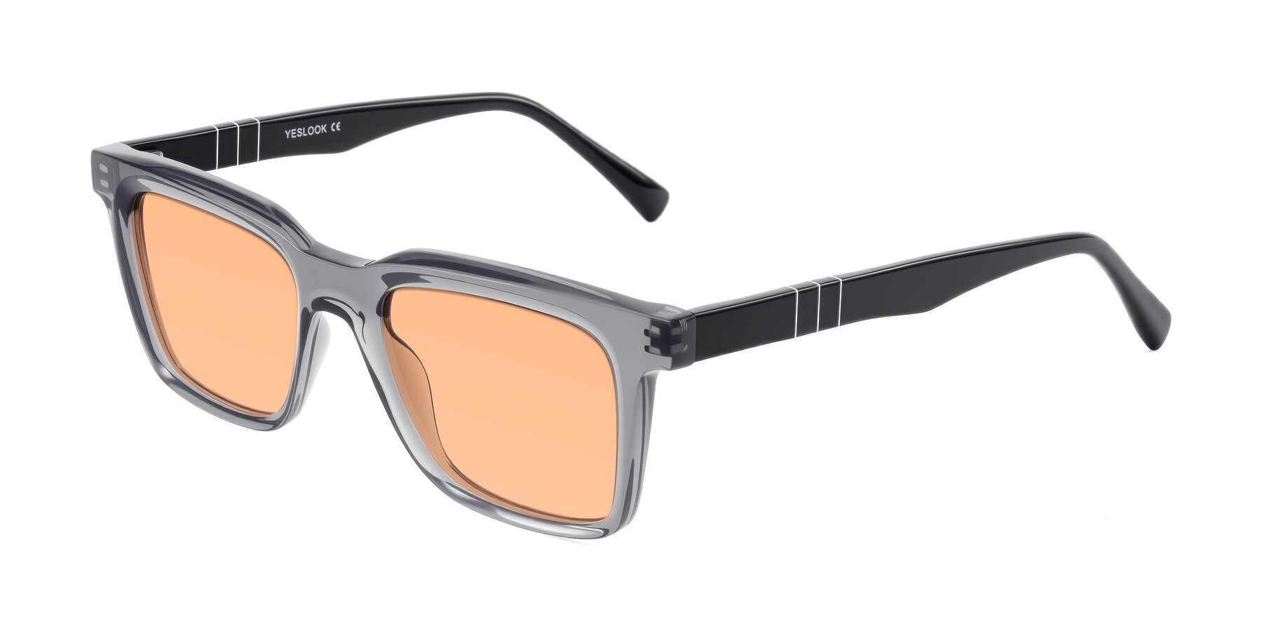 Angle of Itasca in Transparent Gray/Black with Light Orange Tinted Lenses