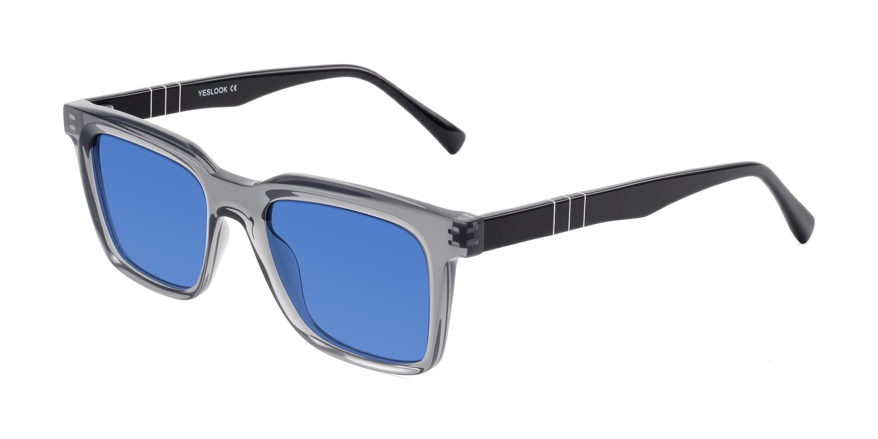 Angle of Itasca in Transparent Gray/Black with Blue Tinted Lenses