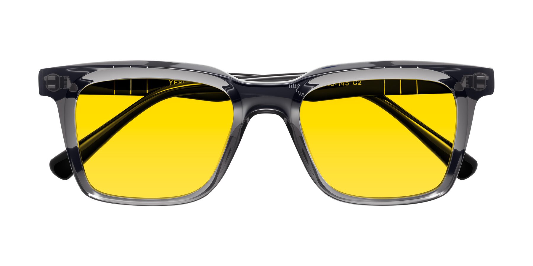 Folded Front of Itasca in Transparent Gray/Black with Yellow Tinted Lenses