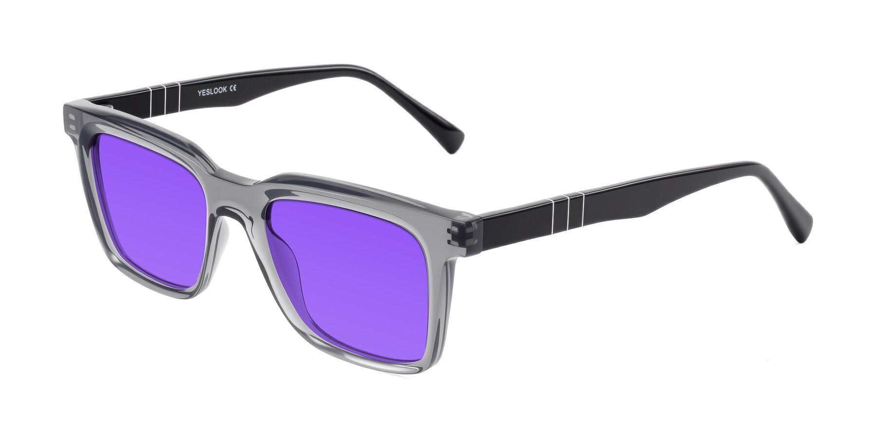Angle of Itasca in Transparent Gray/Black with Purple Tinted Lenses
