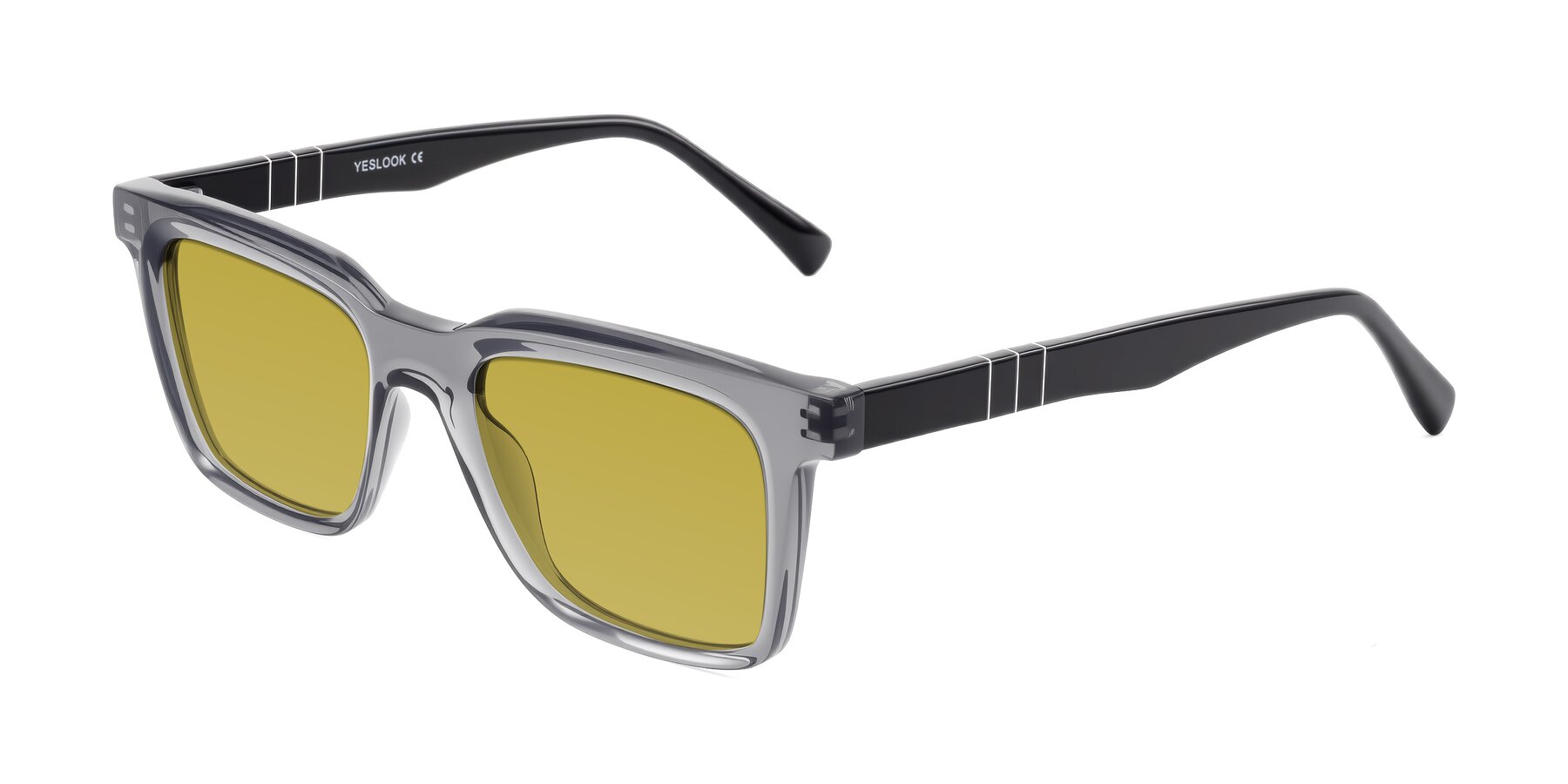 Angle of Itasca in Transparent Gray/Black with Champagne Tinted Lenses