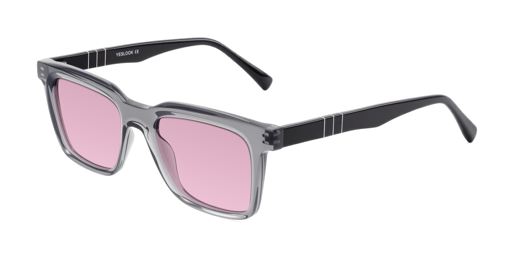 Angle of Itasca in Transparent Gray/Black with Light Wine Tinted Lenses