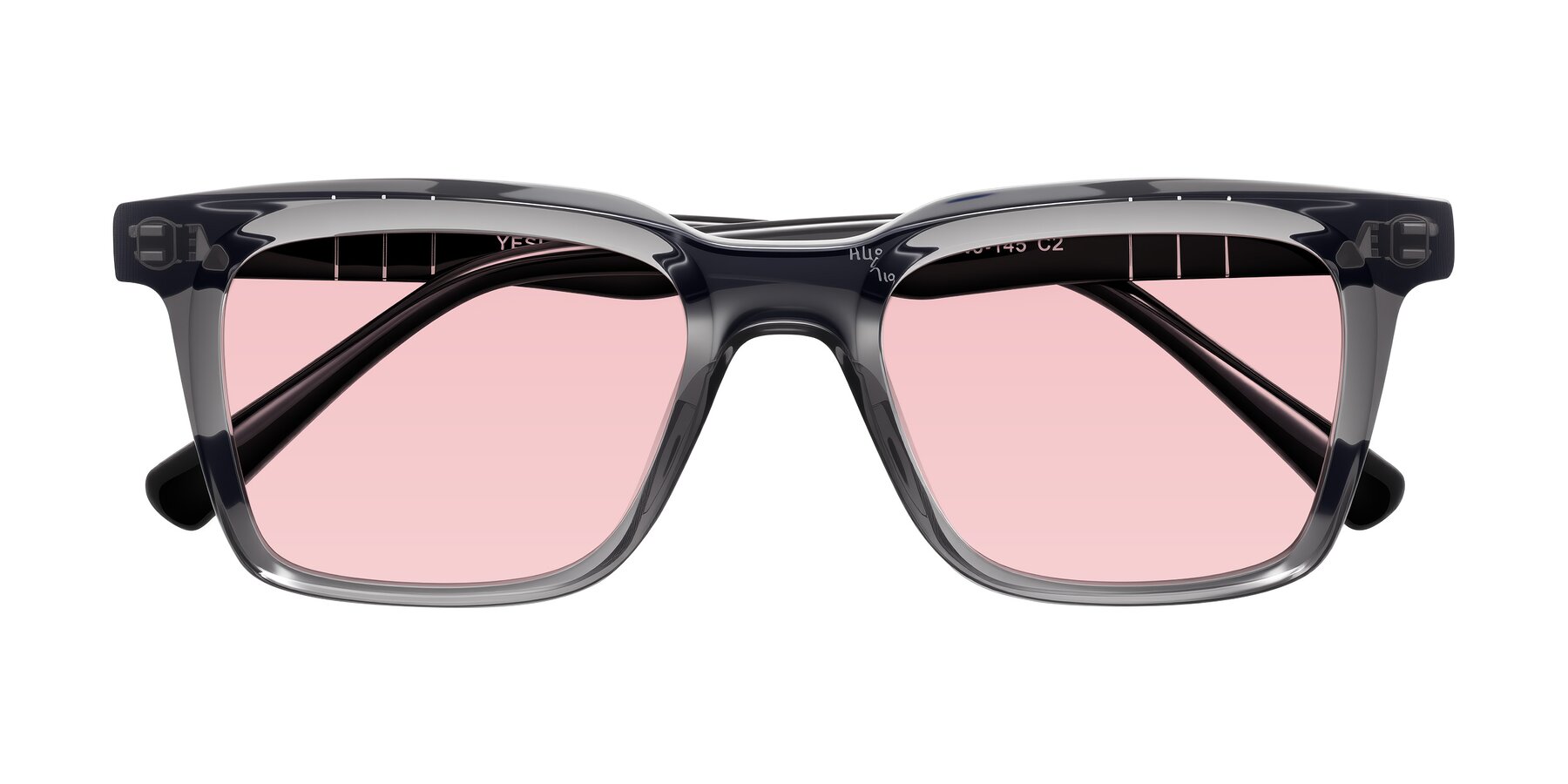 Folded Front of Itasca in Transparent Gray/Black with Light Garnet Tinted Lenses