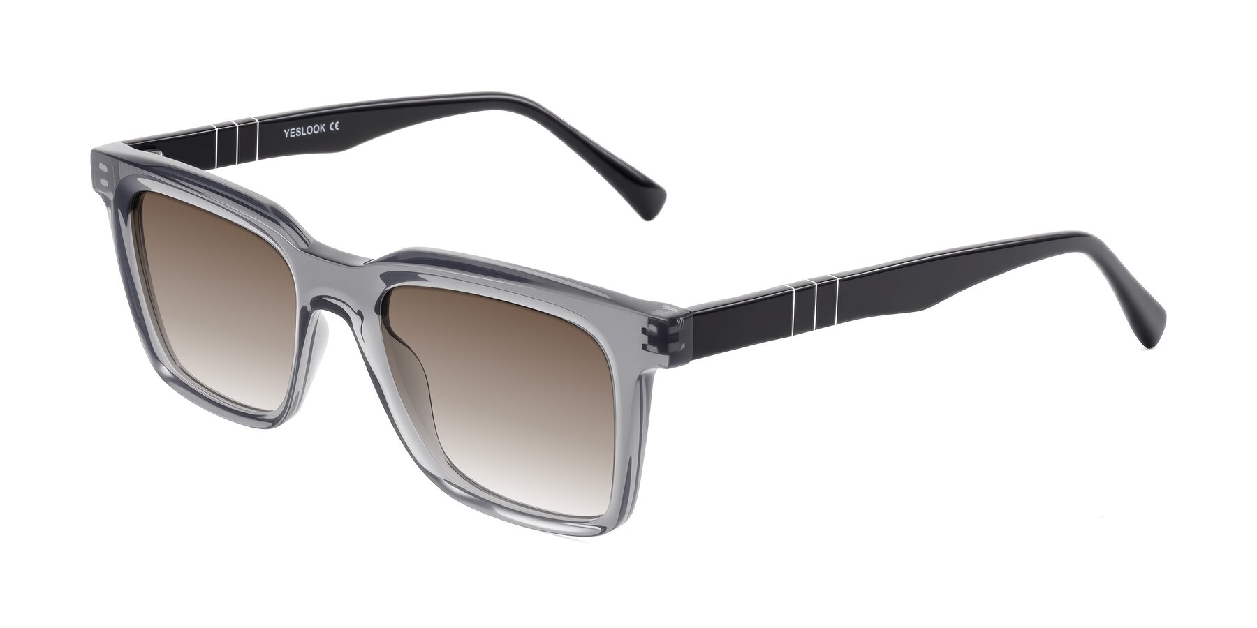 Angle of Itasca in Transparent Gray/Black with Brown Gradient Lenses