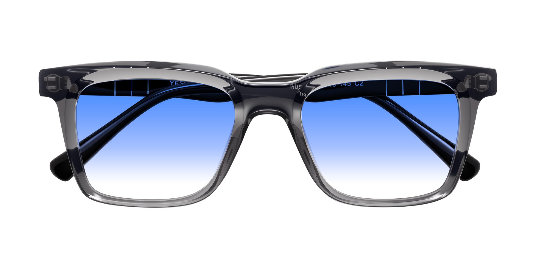 Folded Front of Itasca in Transparent Gray/Black with Blue Gradient Lenses