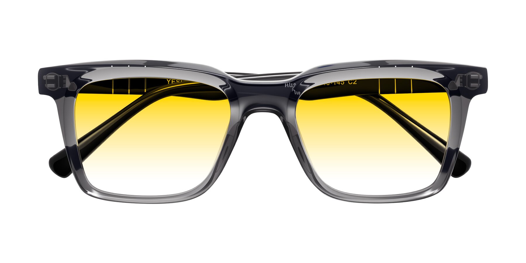Folded Front of Itasca in Transparent Gray/Black with Yellow Gradient Lenses
