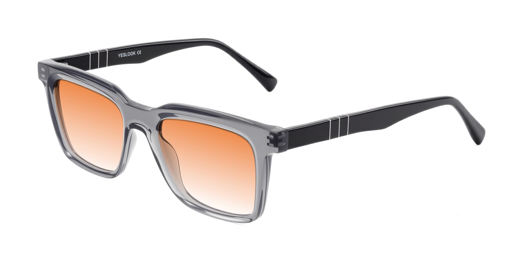 Angle of Itasca in Transparent Gray/Black with Orange Gradient Lenses