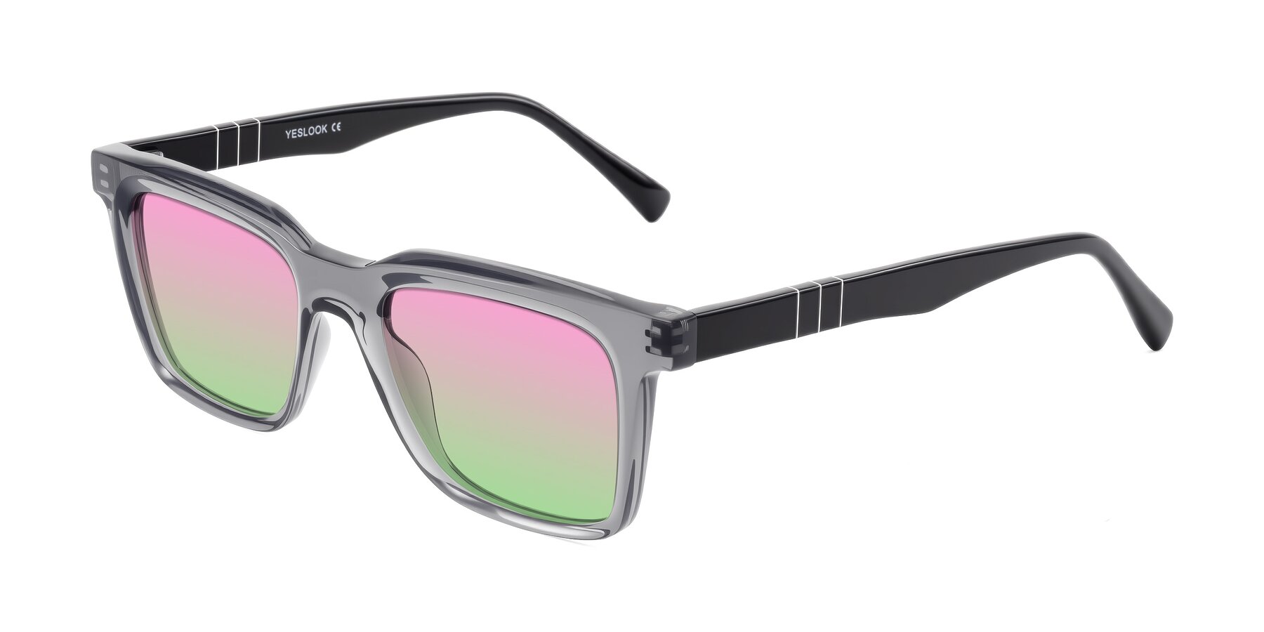 Angle of Itasca in Transparent Gray/Black with Pink / Green Gradient Lenses