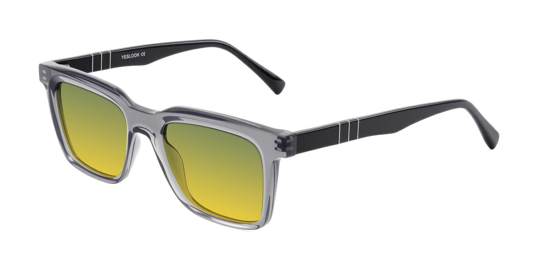 Angle of Itasca in Transparent Gray/Black with Green / Yellow Gradient Lenses