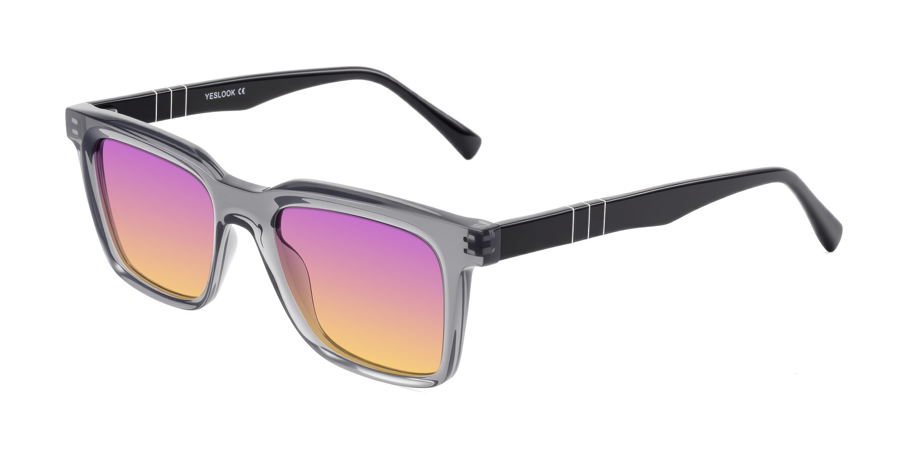Angle of Itasca in Transparent Gray/Black with Purple / Yellow Gradient Lenses