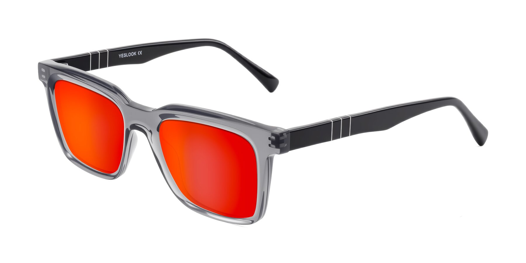 Angle of Itasca in Transparent Gray/Black with Red Gold Mirrored Lenses