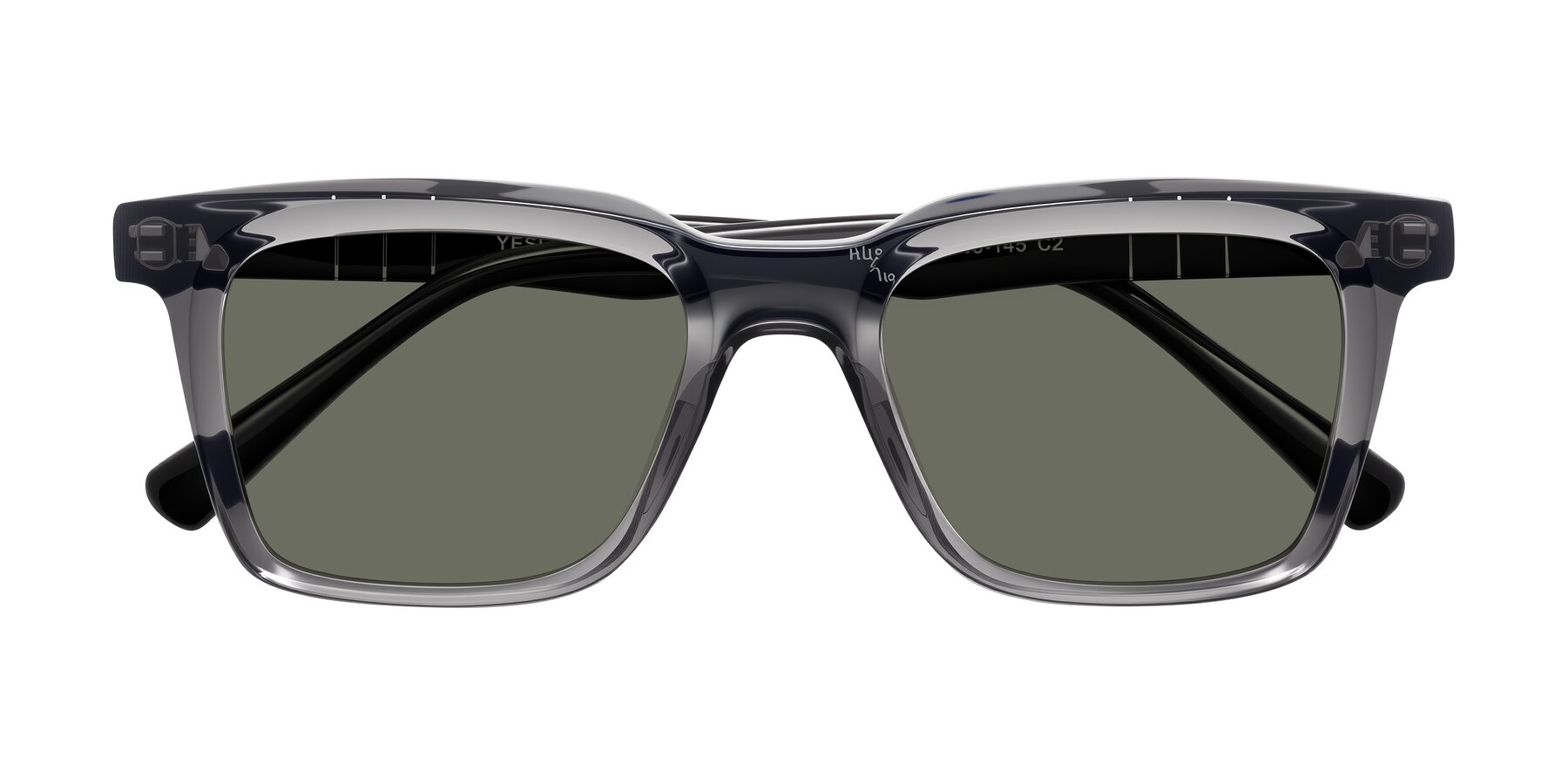 Folded Front of Itasca in Transparent Gray/Black with Gray Polarized Lenses