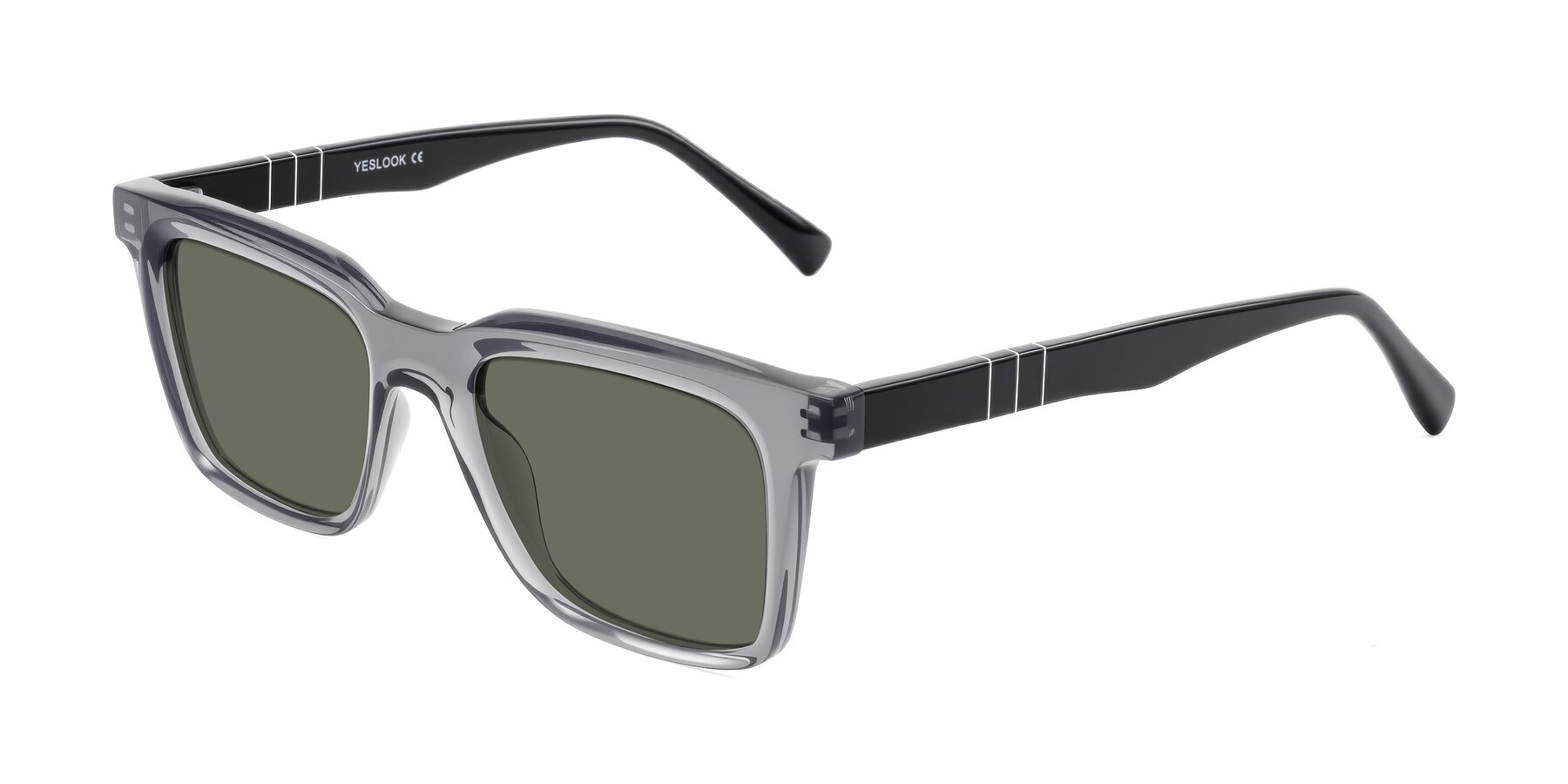 Angle of Itasca in Transparent Gray/Black with Gray Polarized Lenses