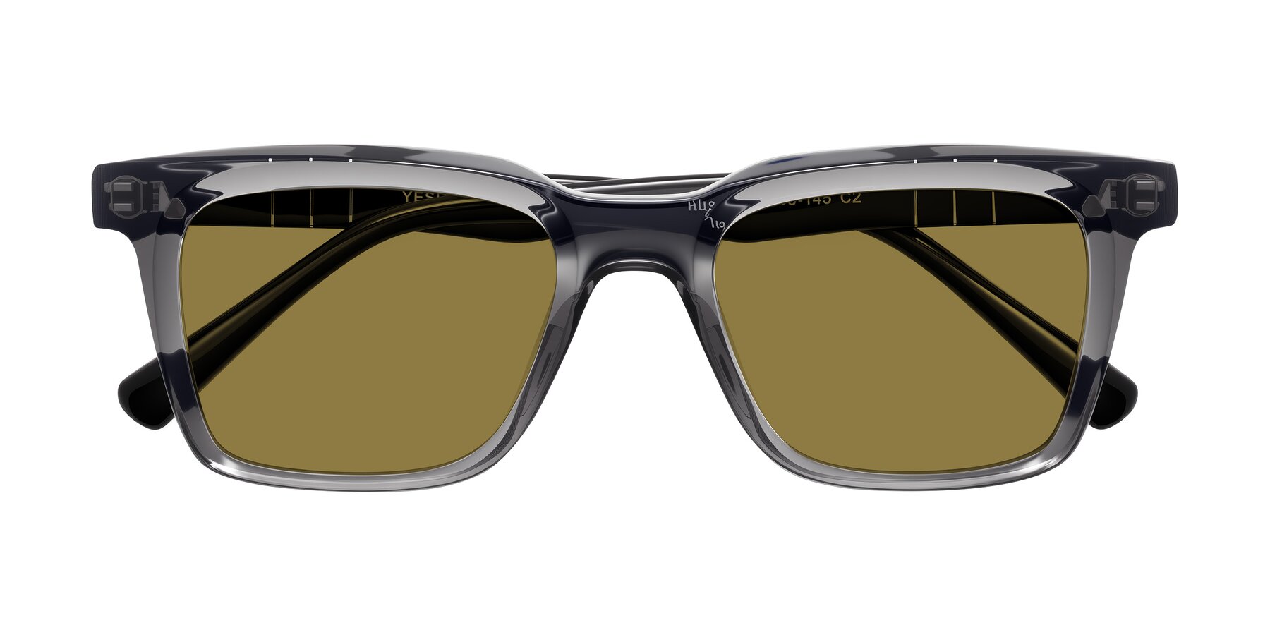 Folded Front of Itasca in Transparent Gray/Black with Brown Polarized Lenses