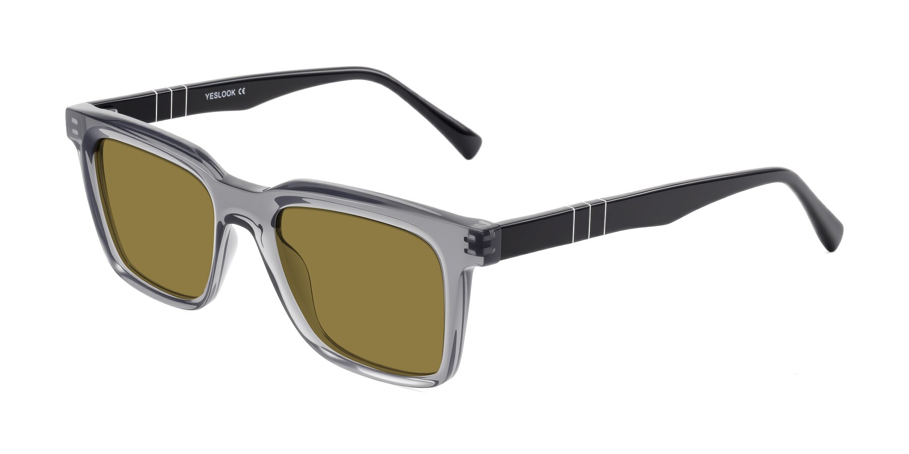 Angle of Itasca in Transparent Gray/Black with Brown Polarized Lenses